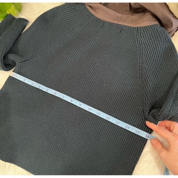 NEW Nine West Vintage Wool Faux Fur Ribbed Swing Cardigan Sweater Jacket S NWOT - Picture 15 of 15